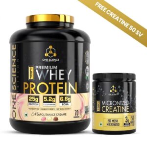 One Science Premium Whey Protein 2.27kg Combo - Neapolitan Ice Creame